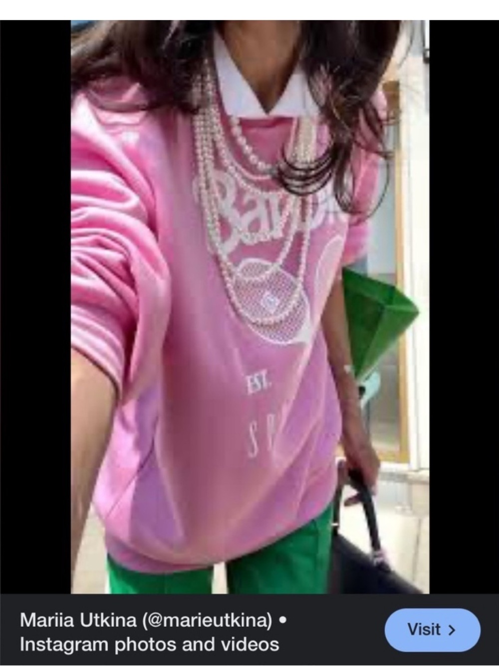 Barbie Pink Crewneck Sweatshirt with White Tennis Graphic